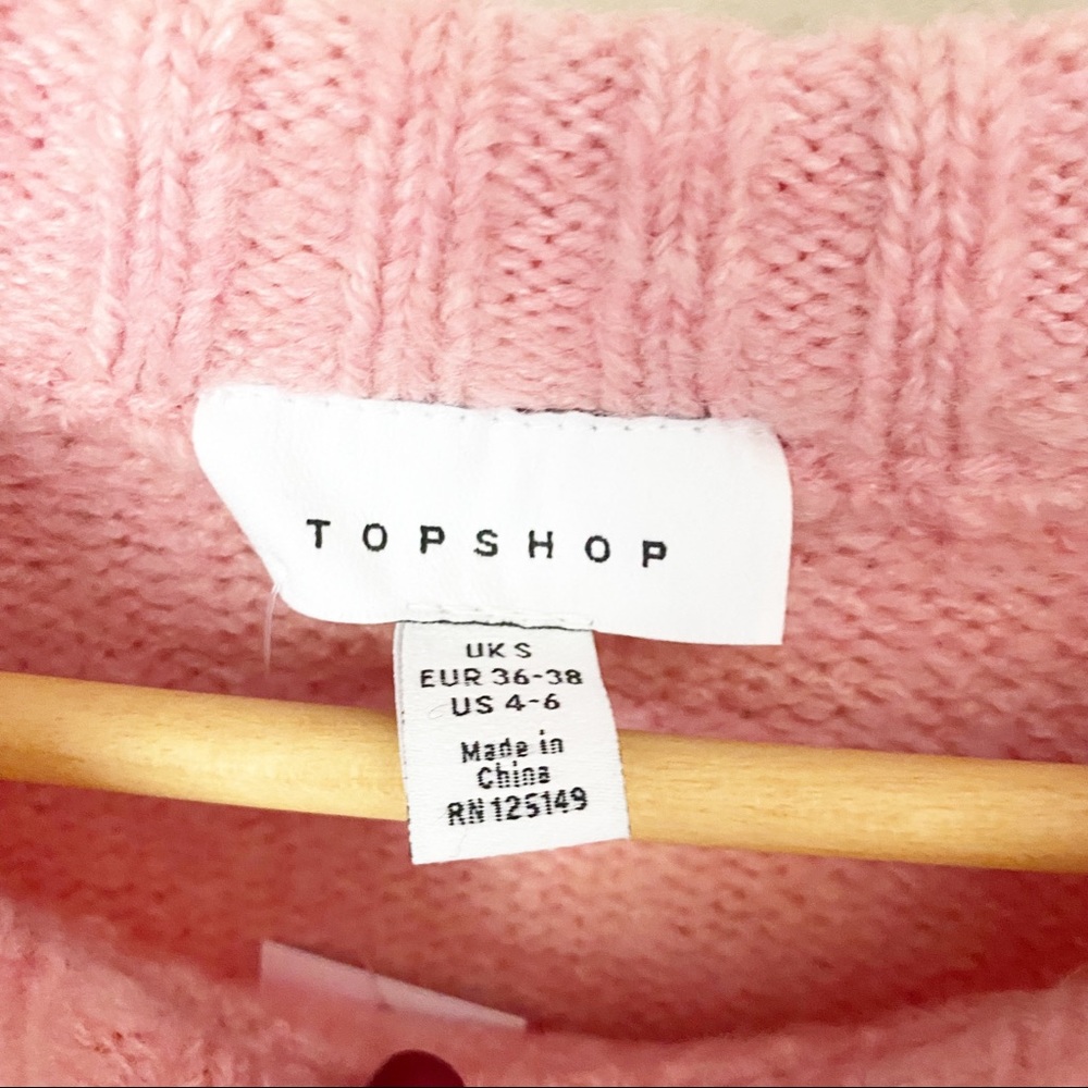 Topshop Supersoft Deep Ribbed Hem Crewneck Sweater Pink S NWT - Picture 7 of 14